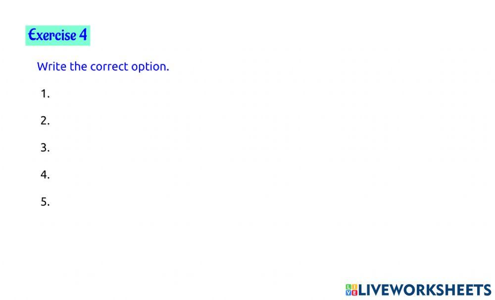 Page 159, exercises 1 to 5