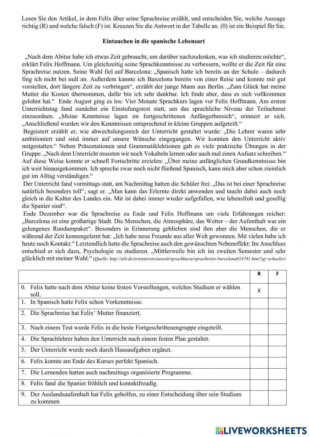 Eintauchen in die spanische Lebensart