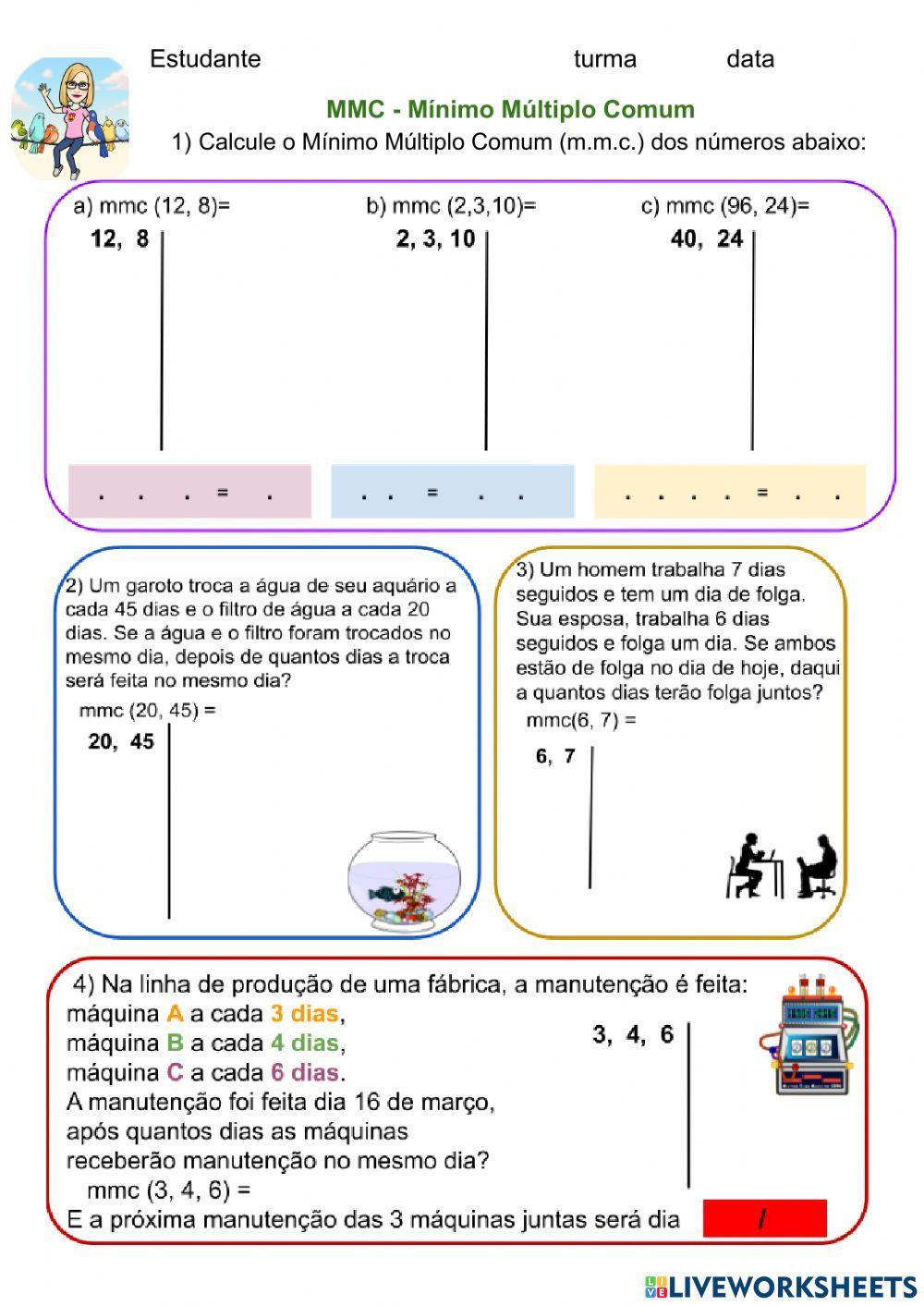 MMC - Mínimo Múltiplo Comum