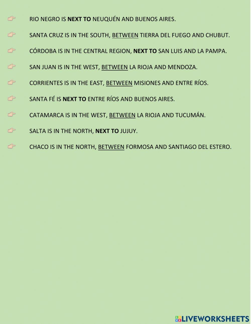 Argentina (provinces and prepositions)