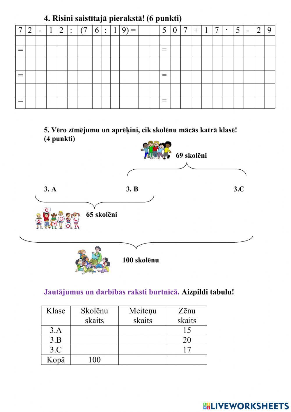 PD matemātikā. Trīsciparu skaitļi.