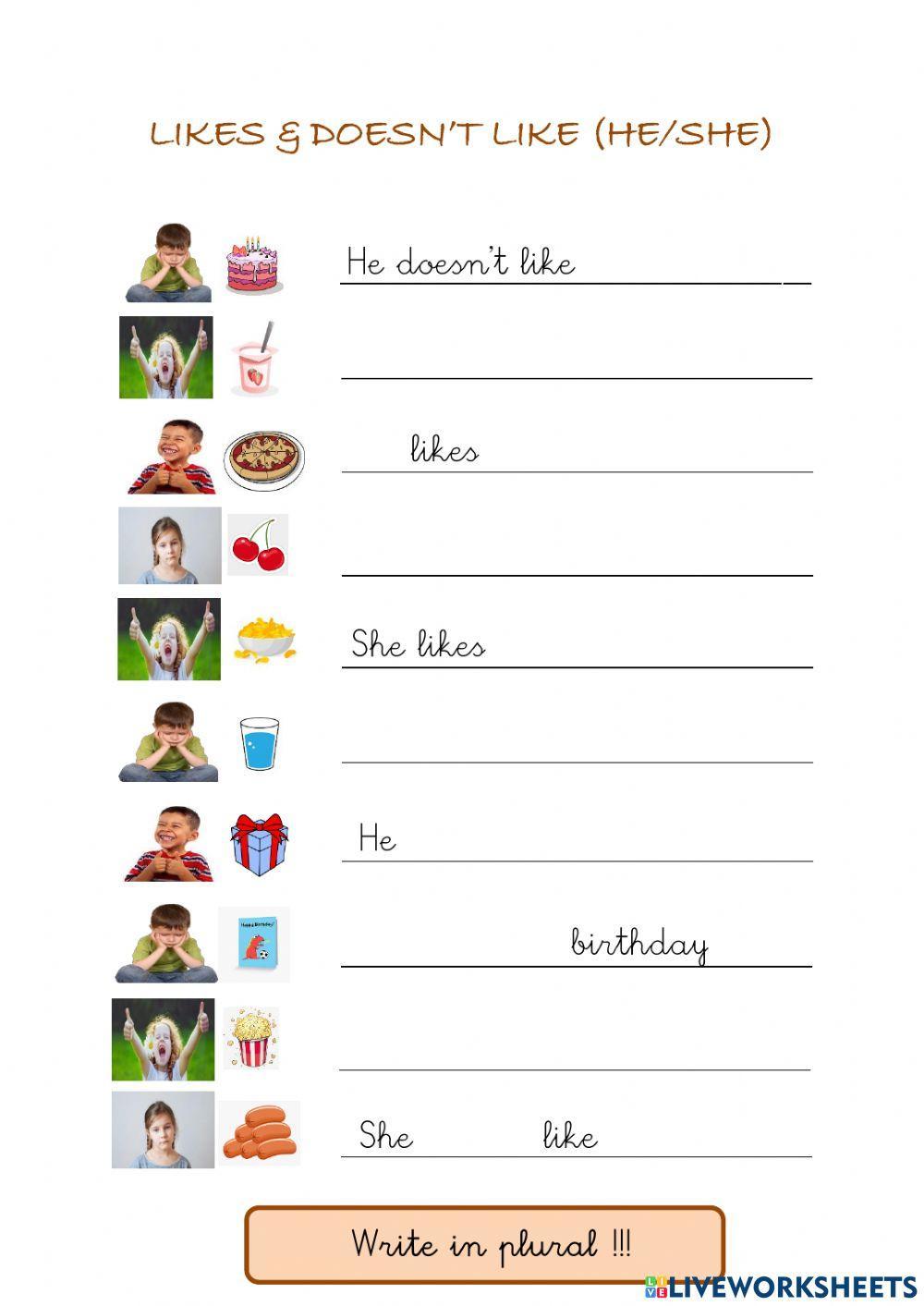 Likes & Doesn't like (He-She(