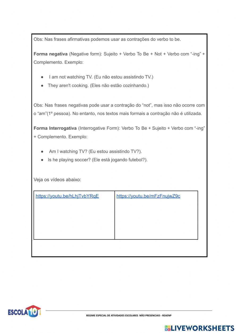 9° série -Roteiro de Inglês- 19-04 a 30-04