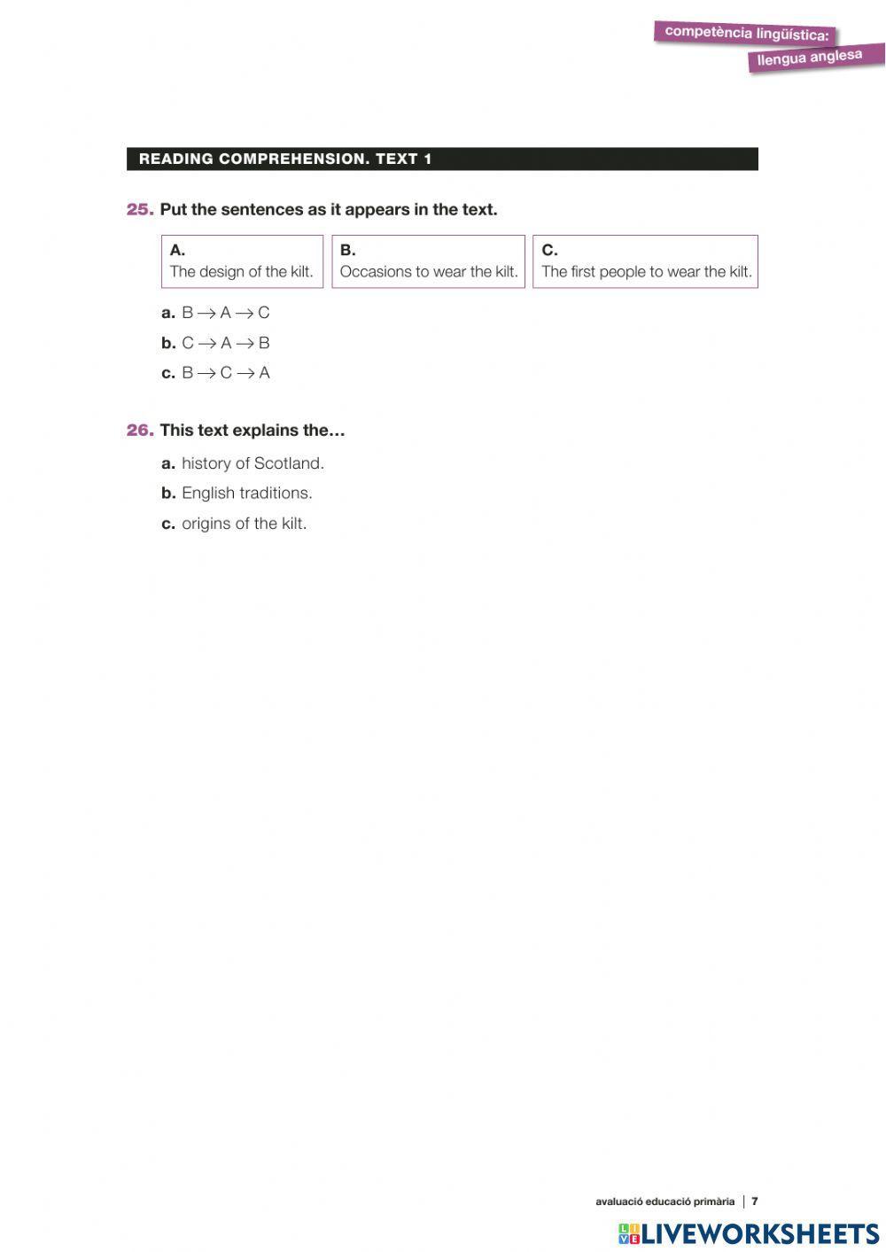 CB anglès 2019 listening + reading 1