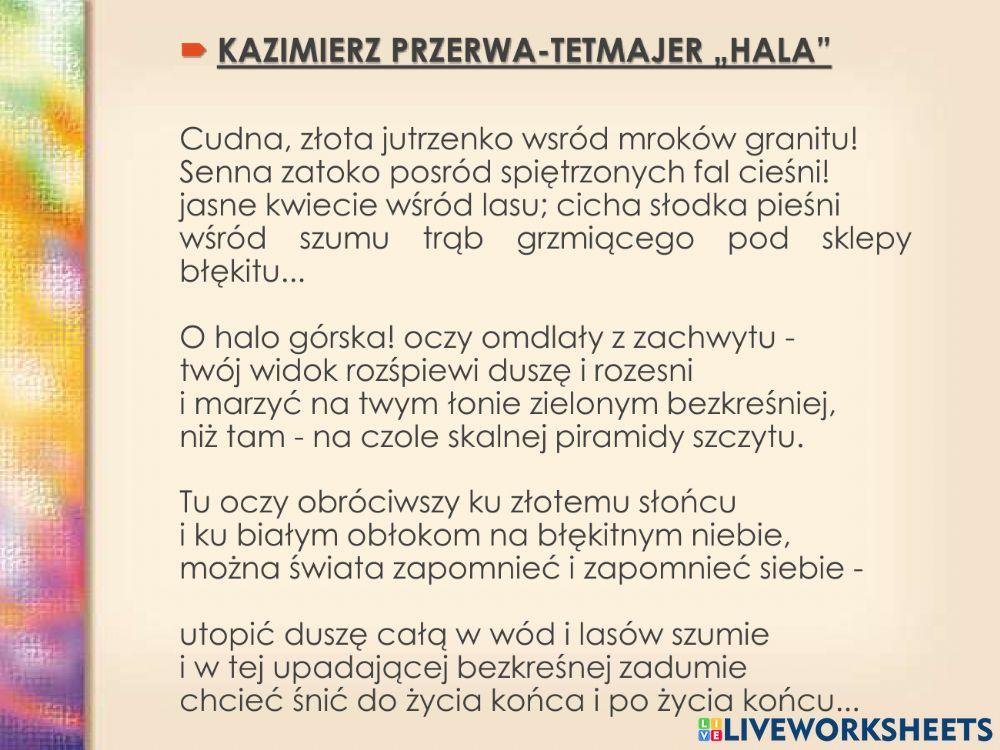 Kazimierz Przerwa - Tetmajer PEJZAŻ I HALA