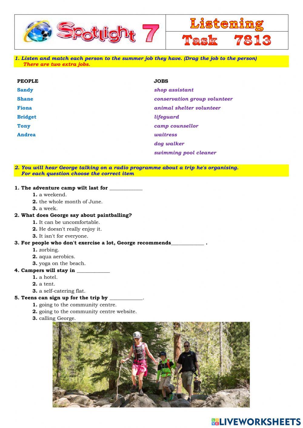 Spotlight 7 Task 7813 worksheet | Live Worksheets