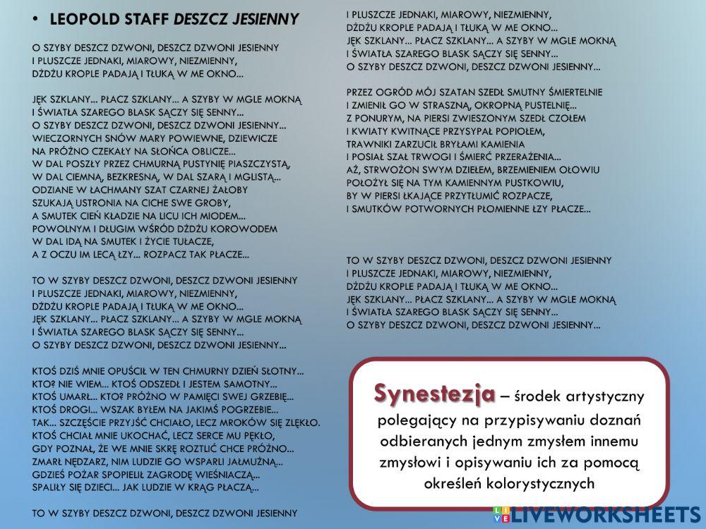 Leopold staffdeszcz jesienny