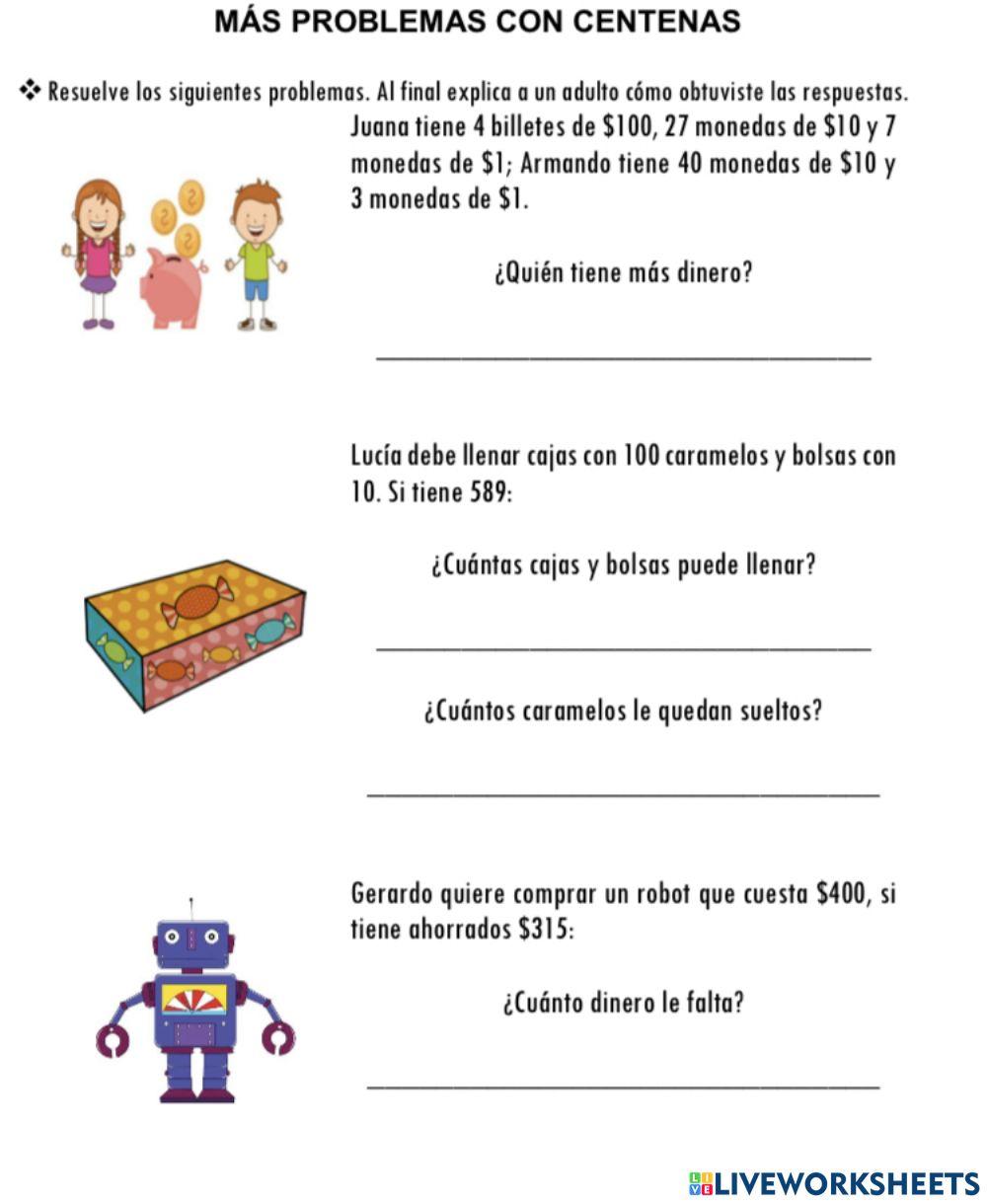 Problemas con centenas