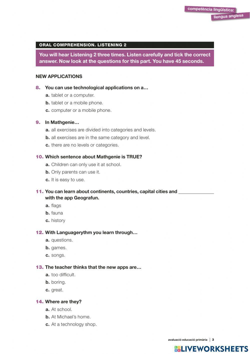 CB anglès 2019 listening + reading 2