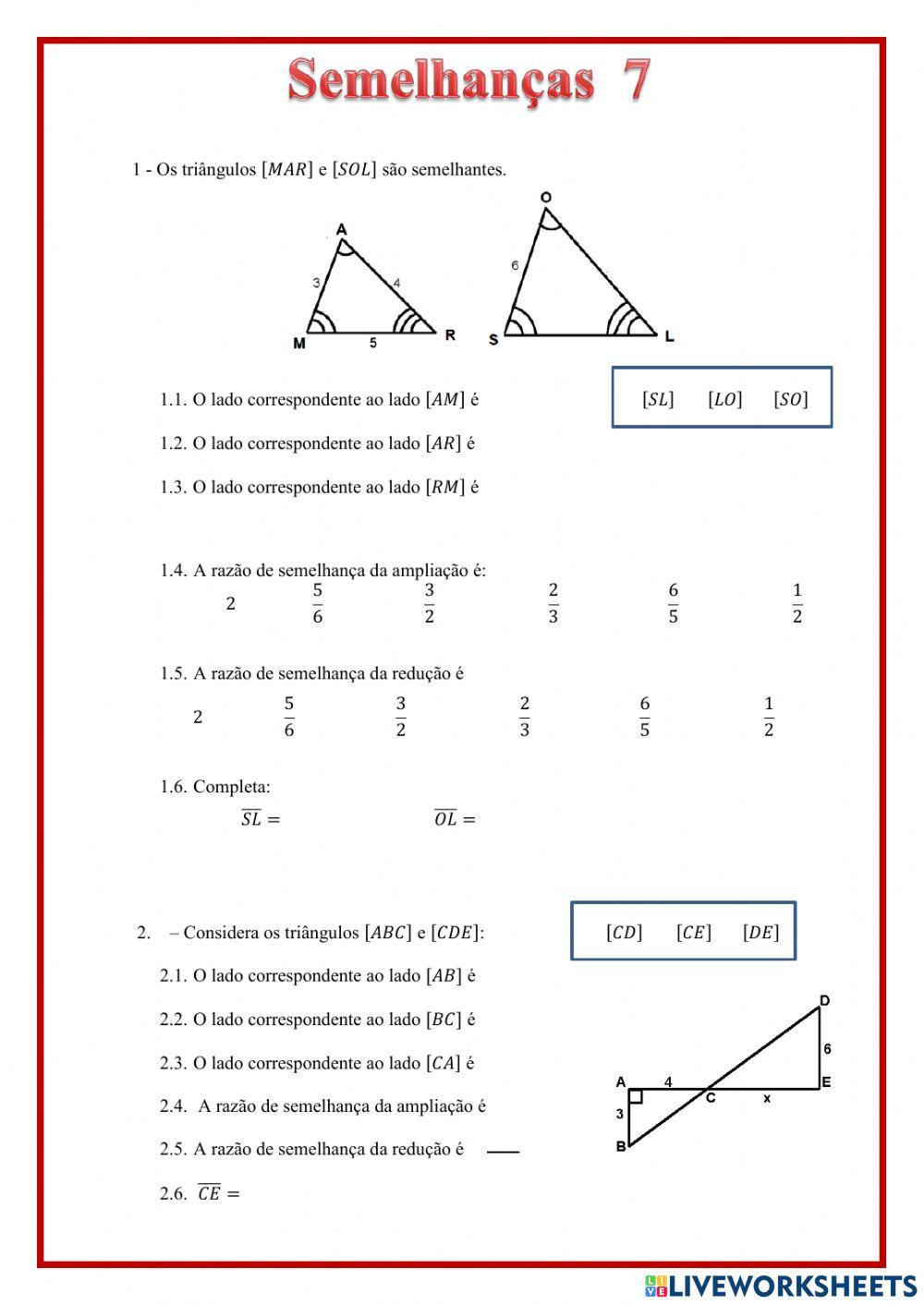 Semelhanças de figuras