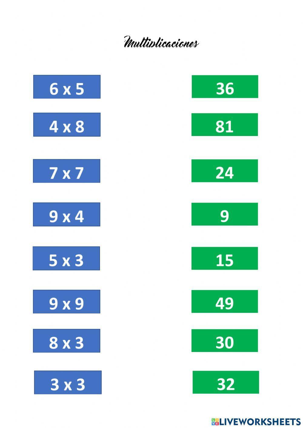 Multiplicaciones sencillas