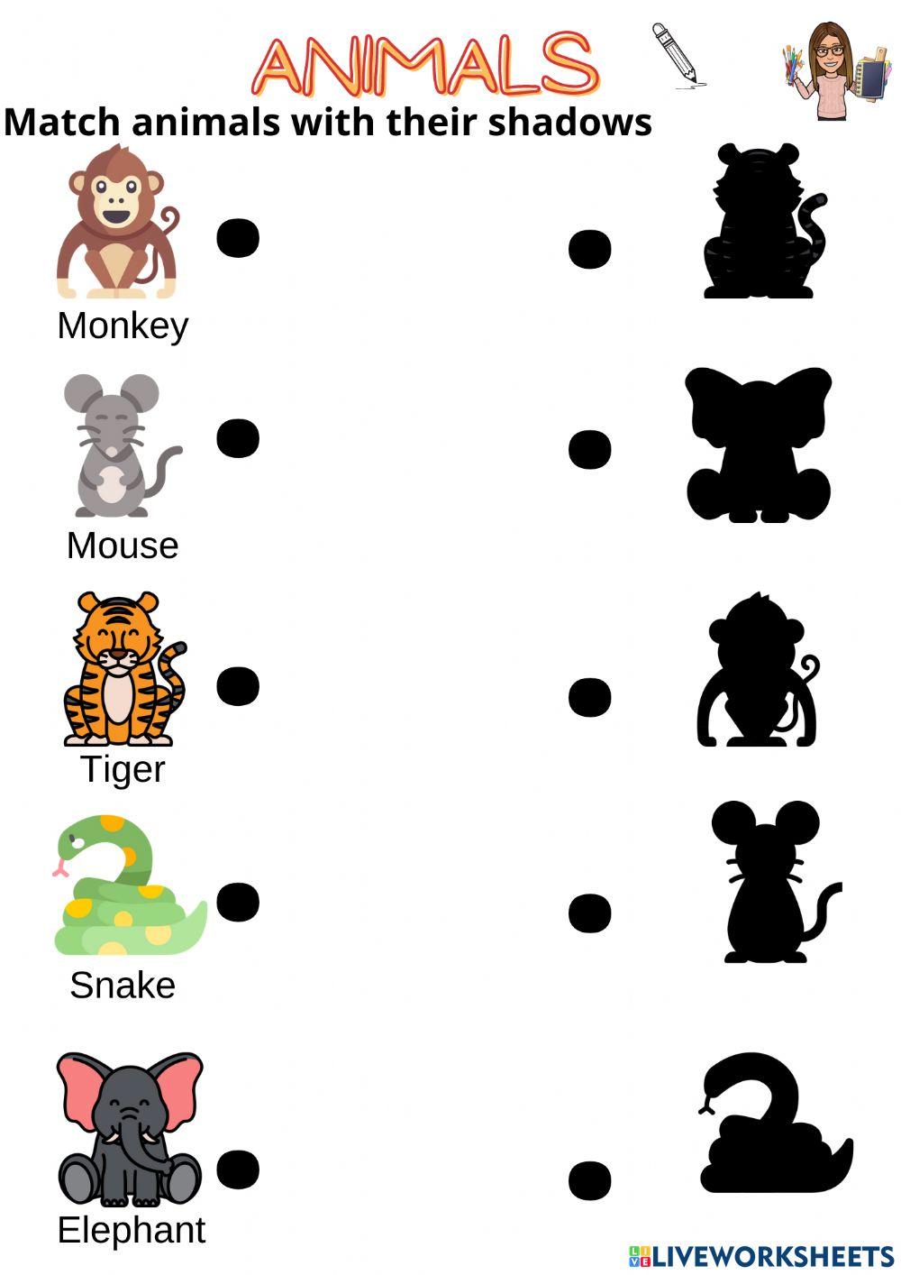 Worksheet ANIMALS Infantil