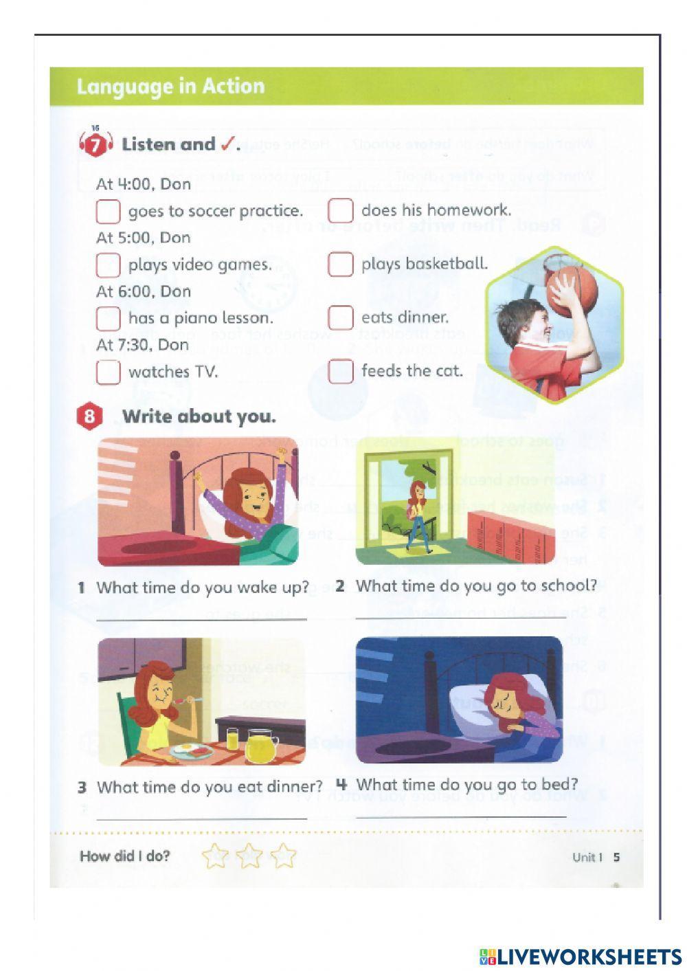 919254 | Listening activity: Daily routines | Children3MV
