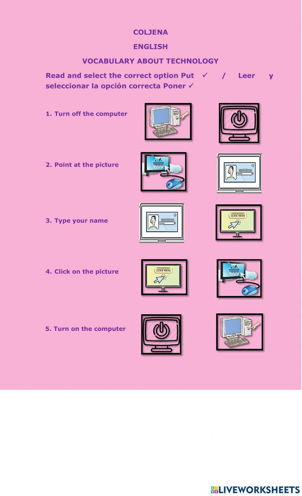 Vocabulary about technology