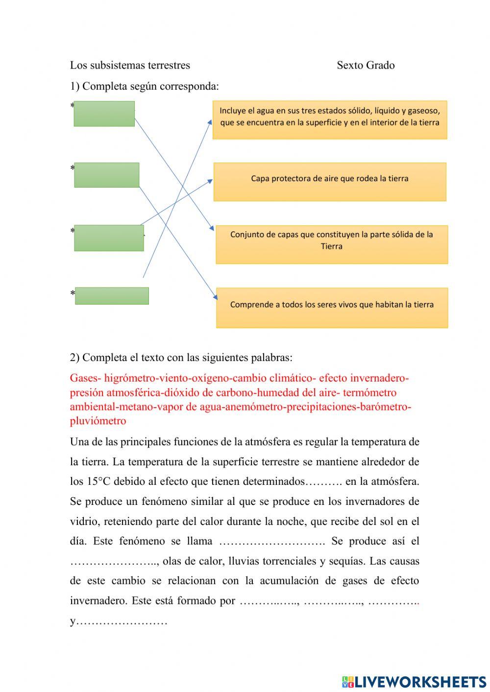 Los subsistemas terrestres