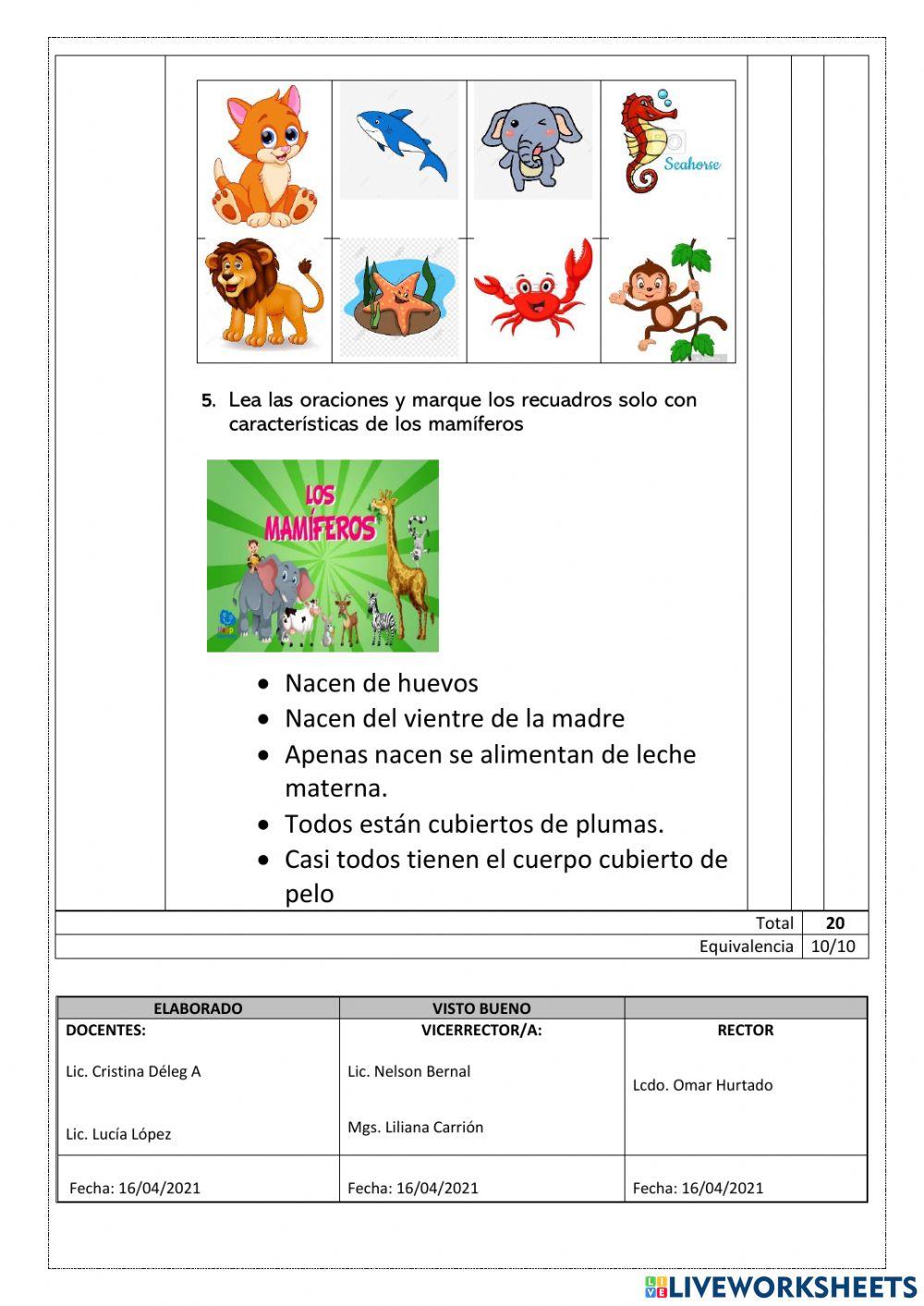 Evaluación ciencias naturales parcial 3