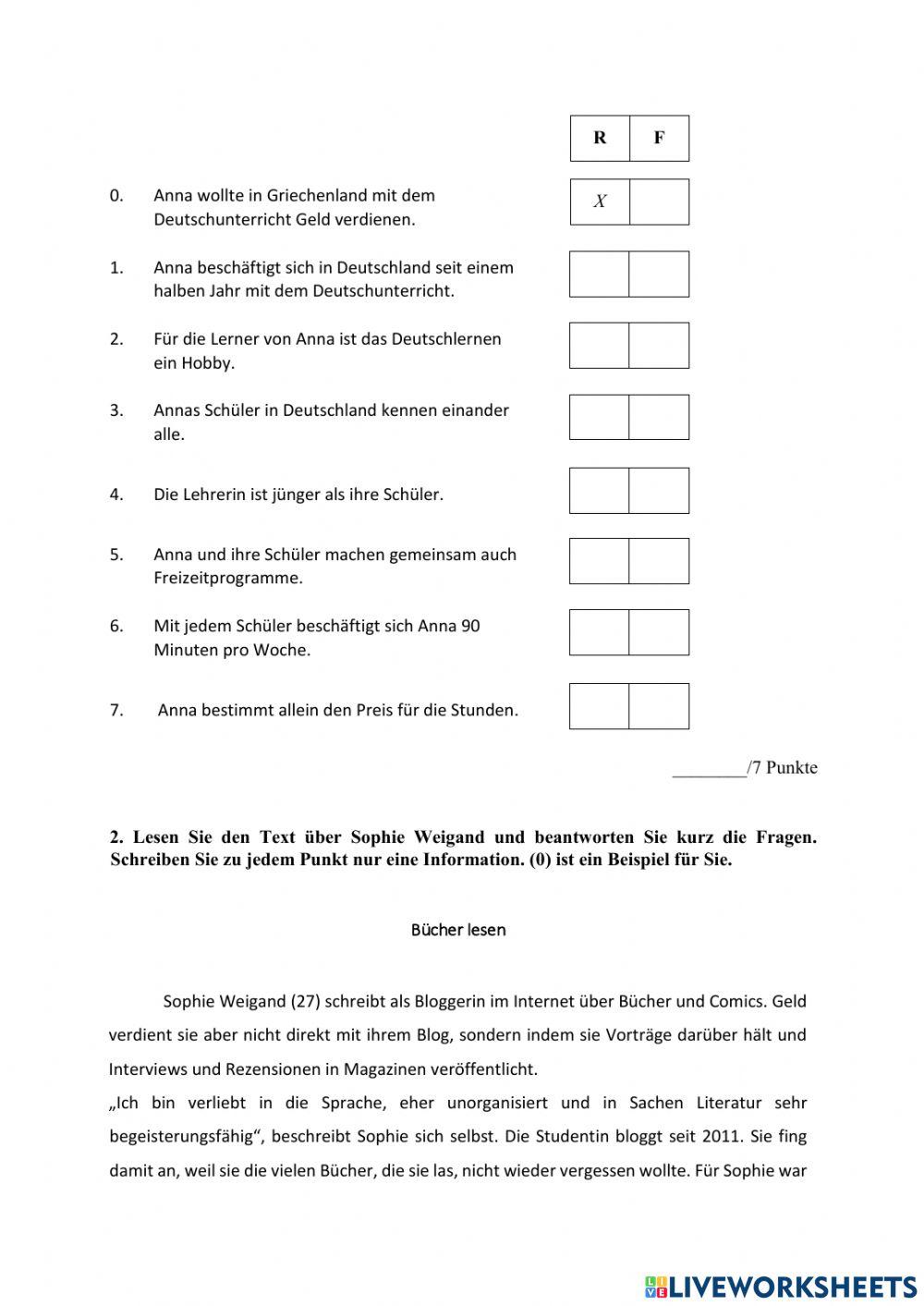 Abitur - Leseverstehen Oktober 2017