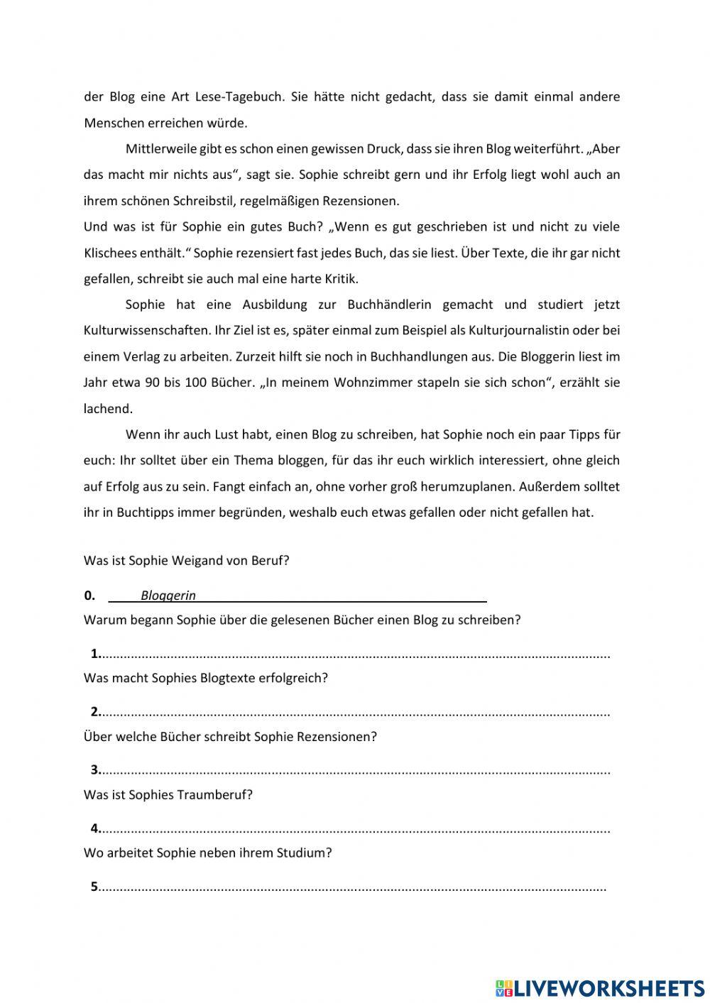 Abitur - Leseverstehen Oktober 2017