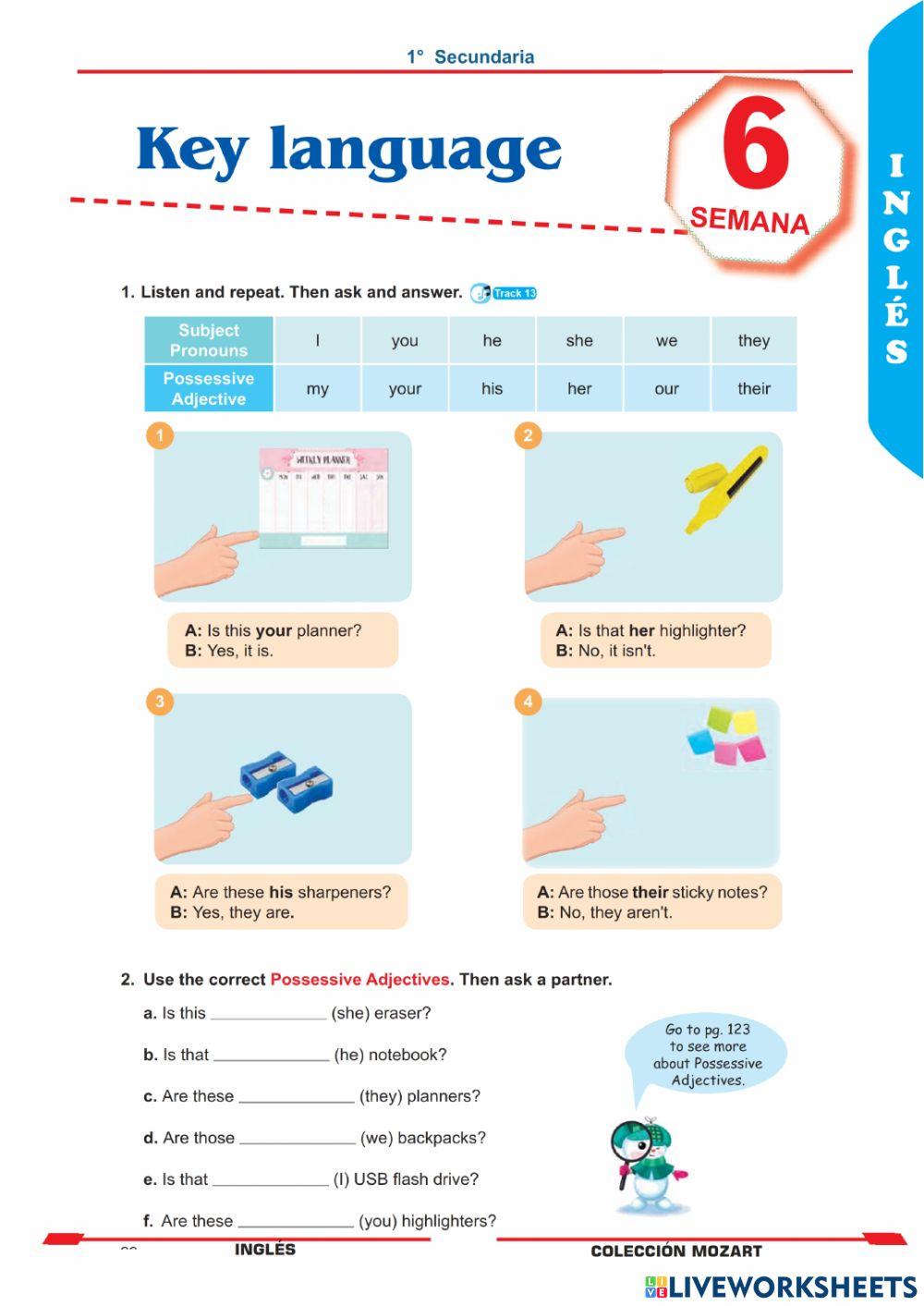 Unidad 2 - inglés 1°