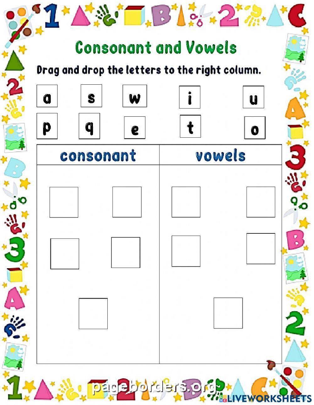 Consonant And Vowel Sort Worksheet Live Worksheets Consonant And Vowel Sort Worksheet Live Worksheets