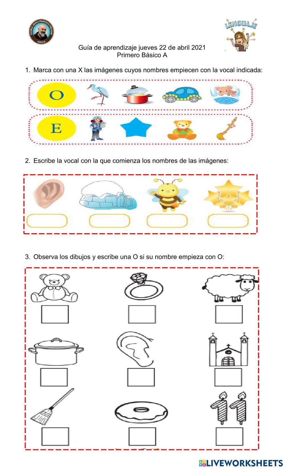 Sonido inicial y final vocálico