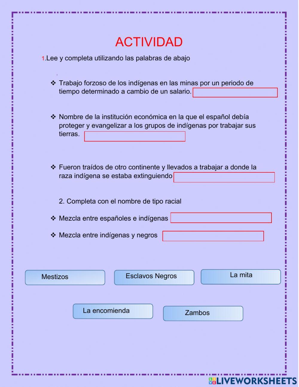 Organización racial y económica siglo XVIII