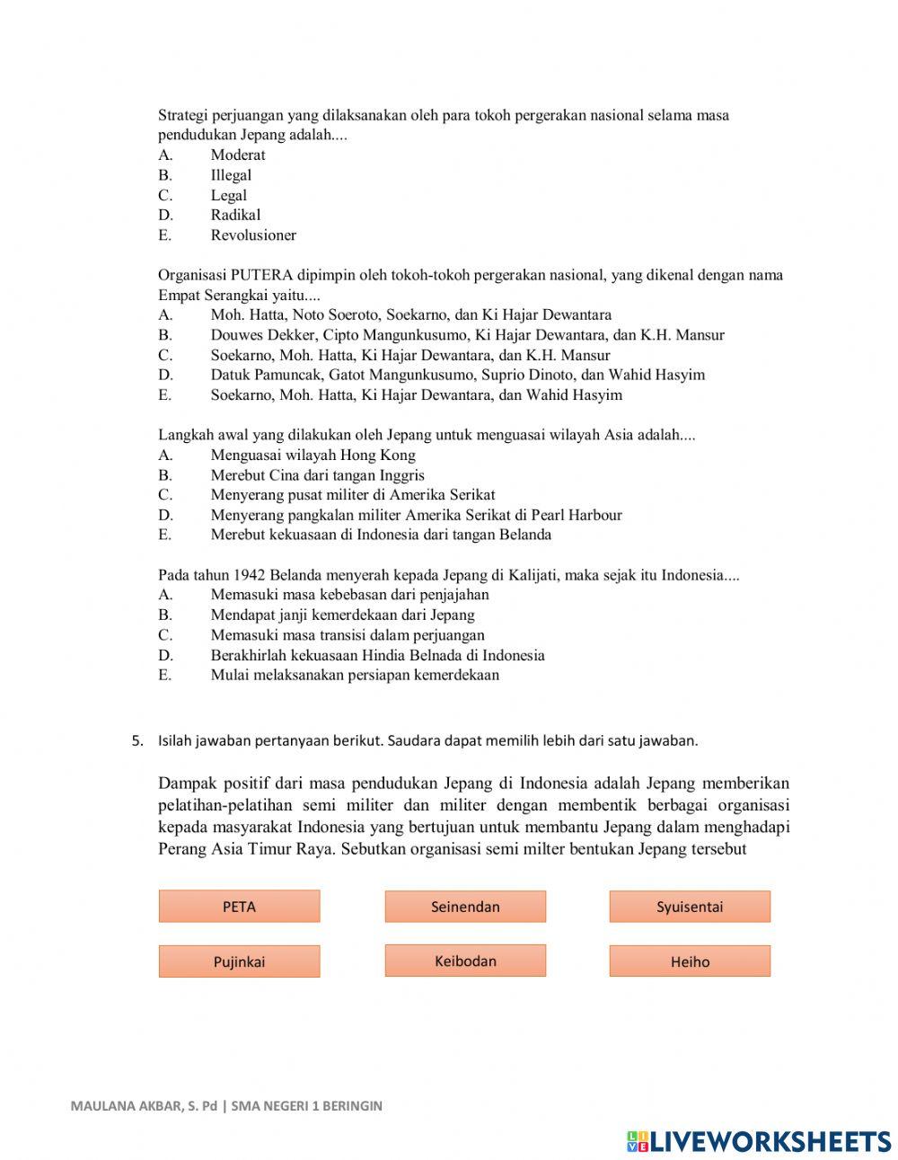 Elkpd Masa Pendudukan Jepang di Indonesia