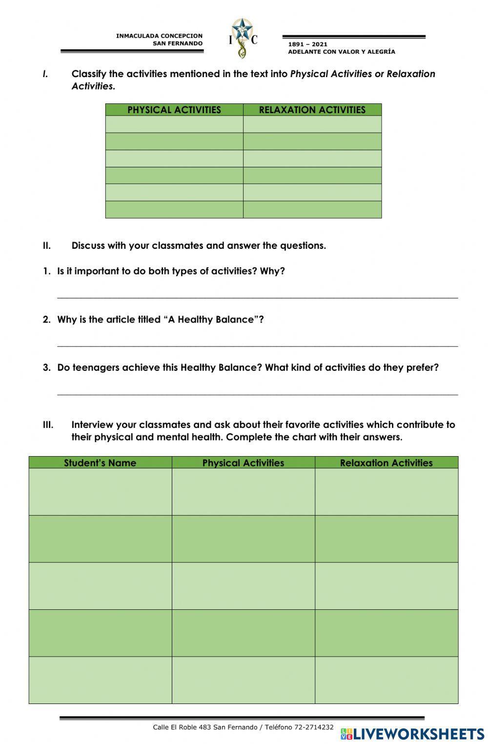 Free Time Activities