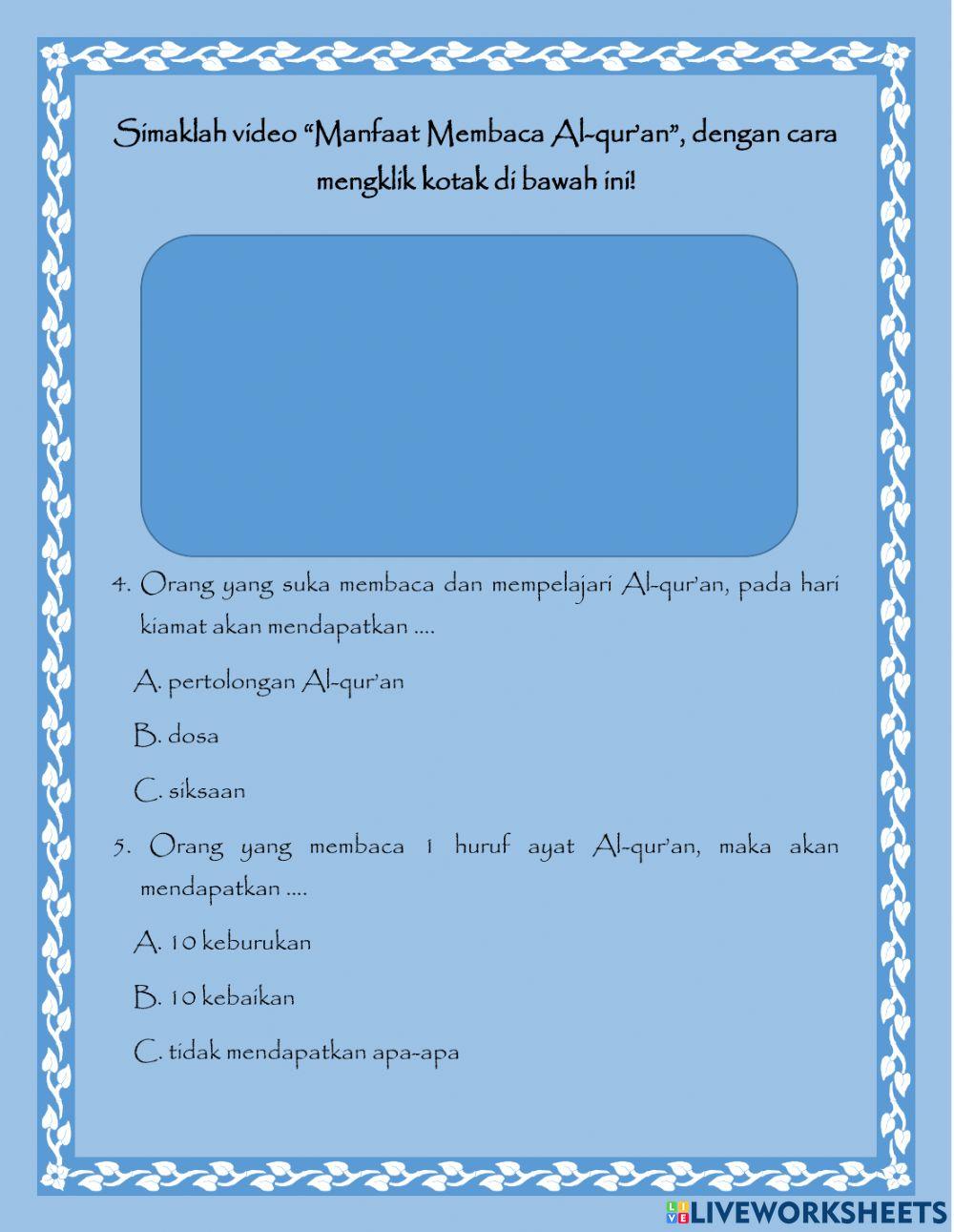 Worksheet Ramadhan