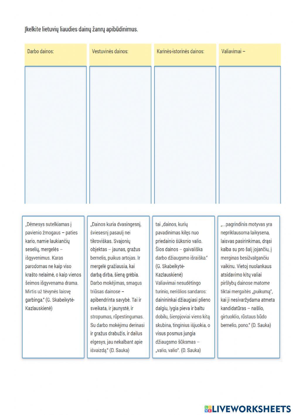 Lietuvių liaudies dainos 9 kl