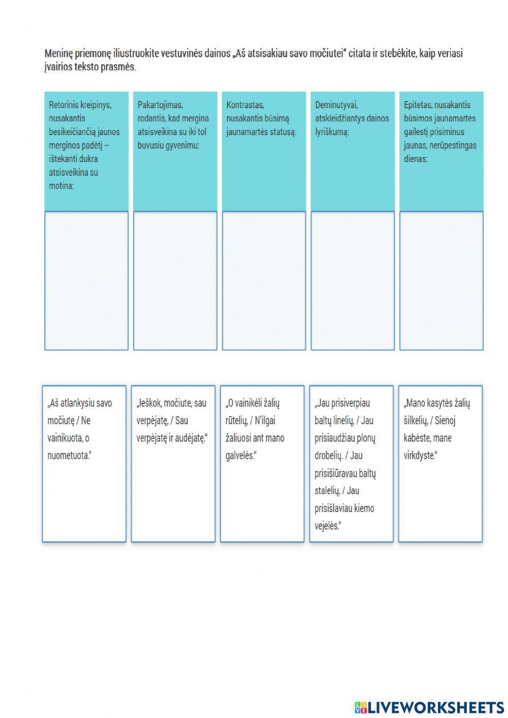 Lietuvių liaudies dainos 9 kl