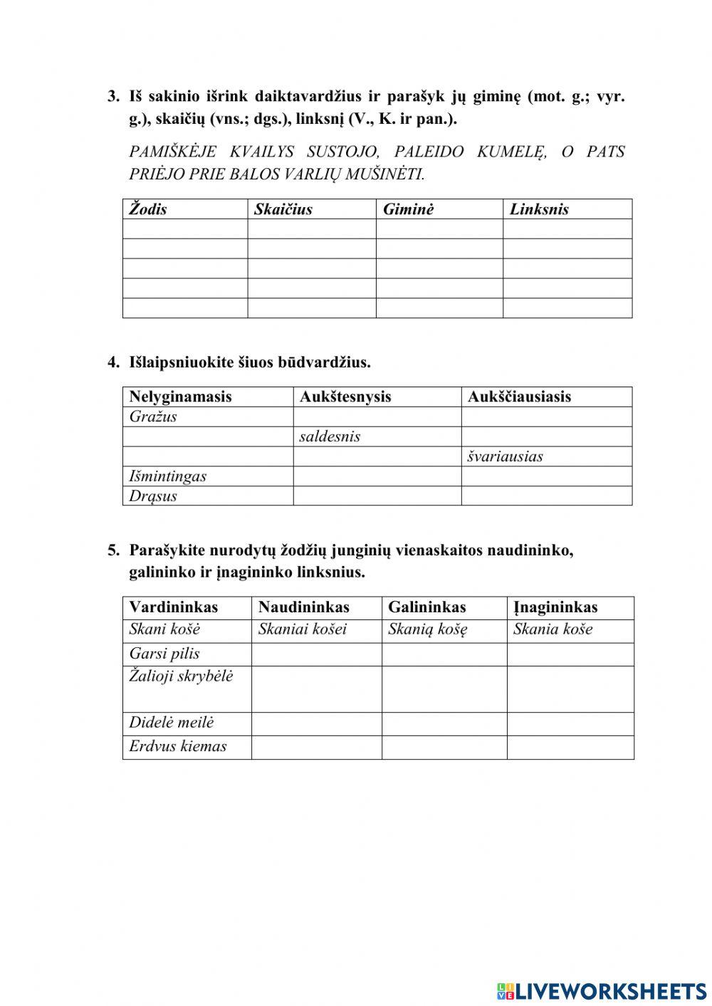 Daiktavardis ir būdvardis