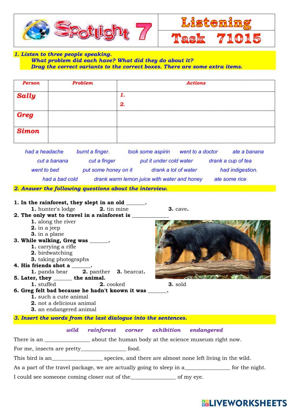 Spotlight 7 Task 71015