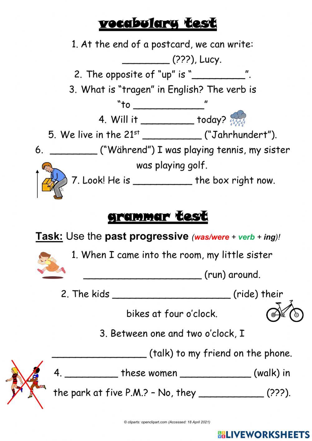 Voc & grammar test