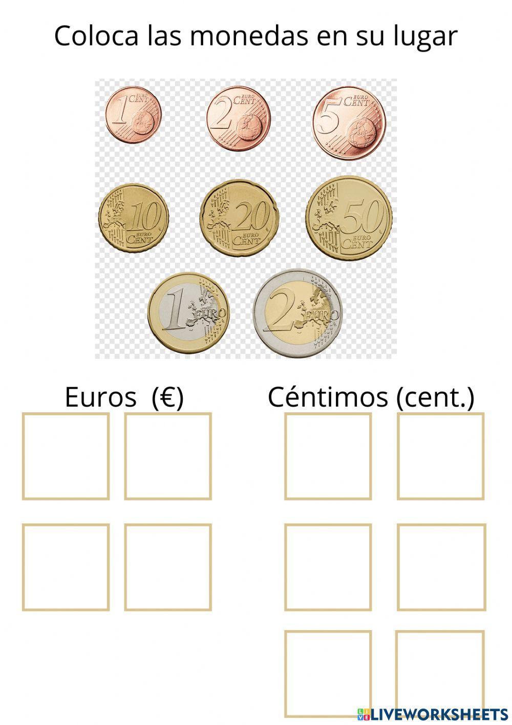 Conocemos las monedas: euros y céntimos