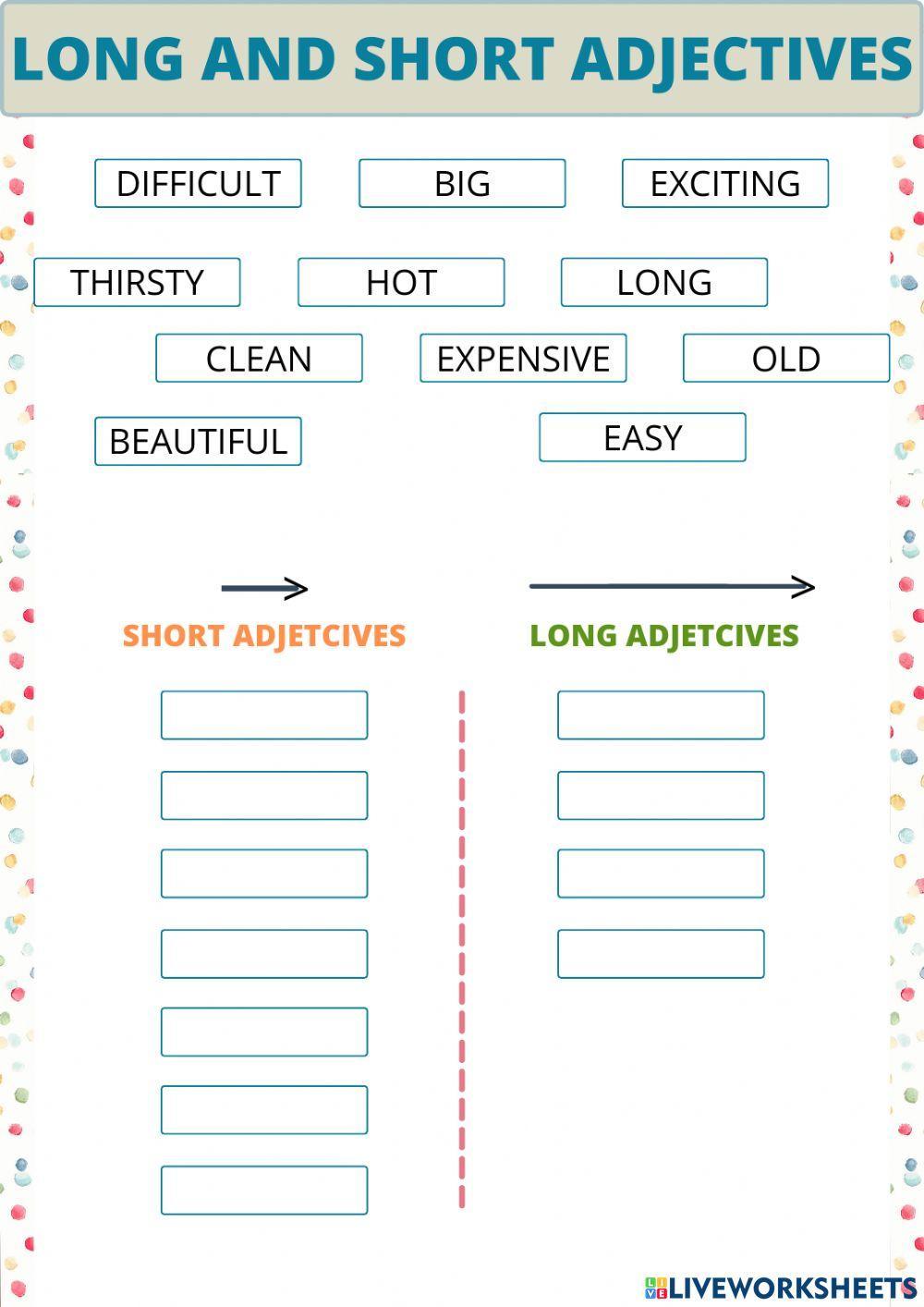 Long and short adjectives