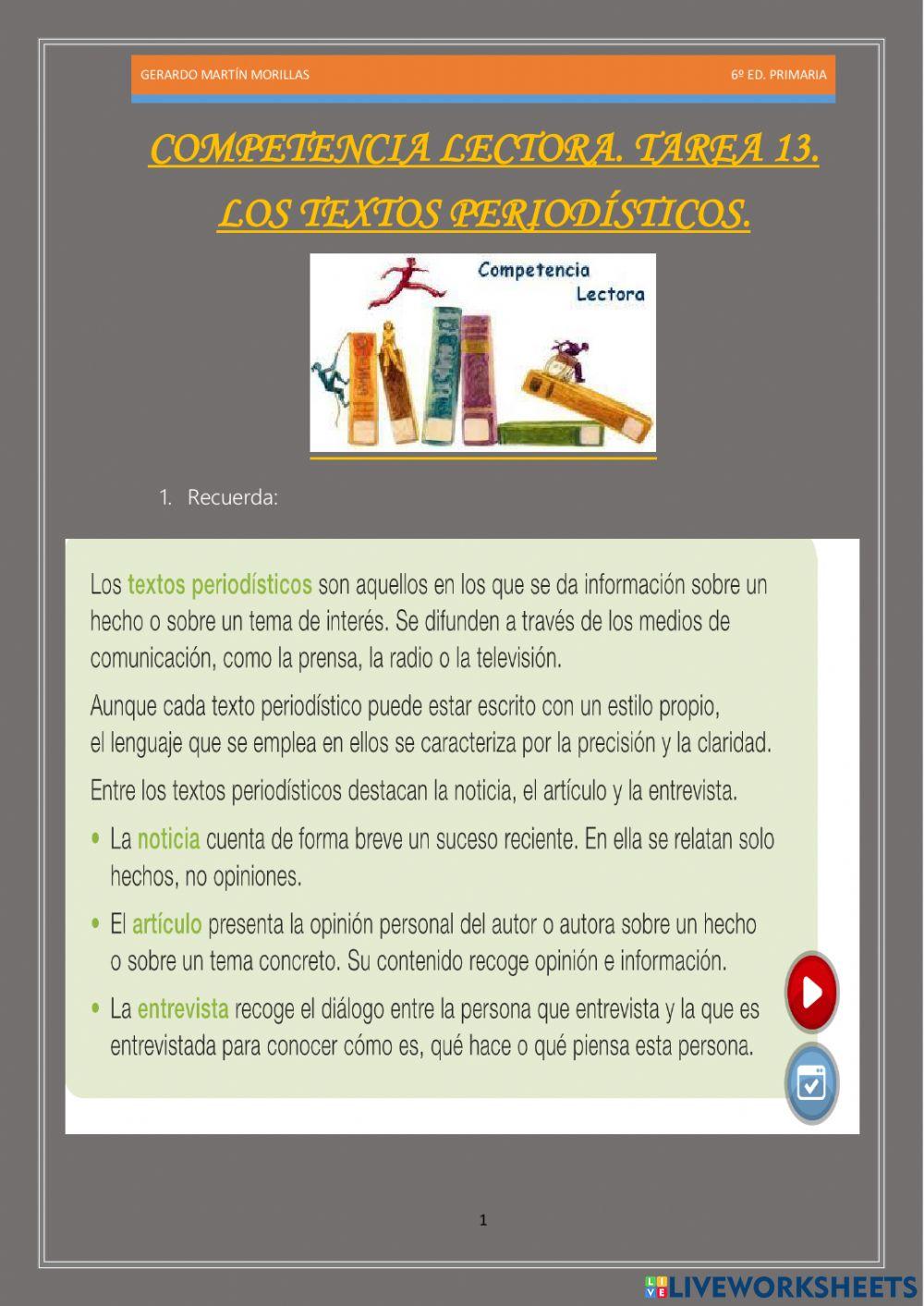 Competencia lectora. Tarea 13.