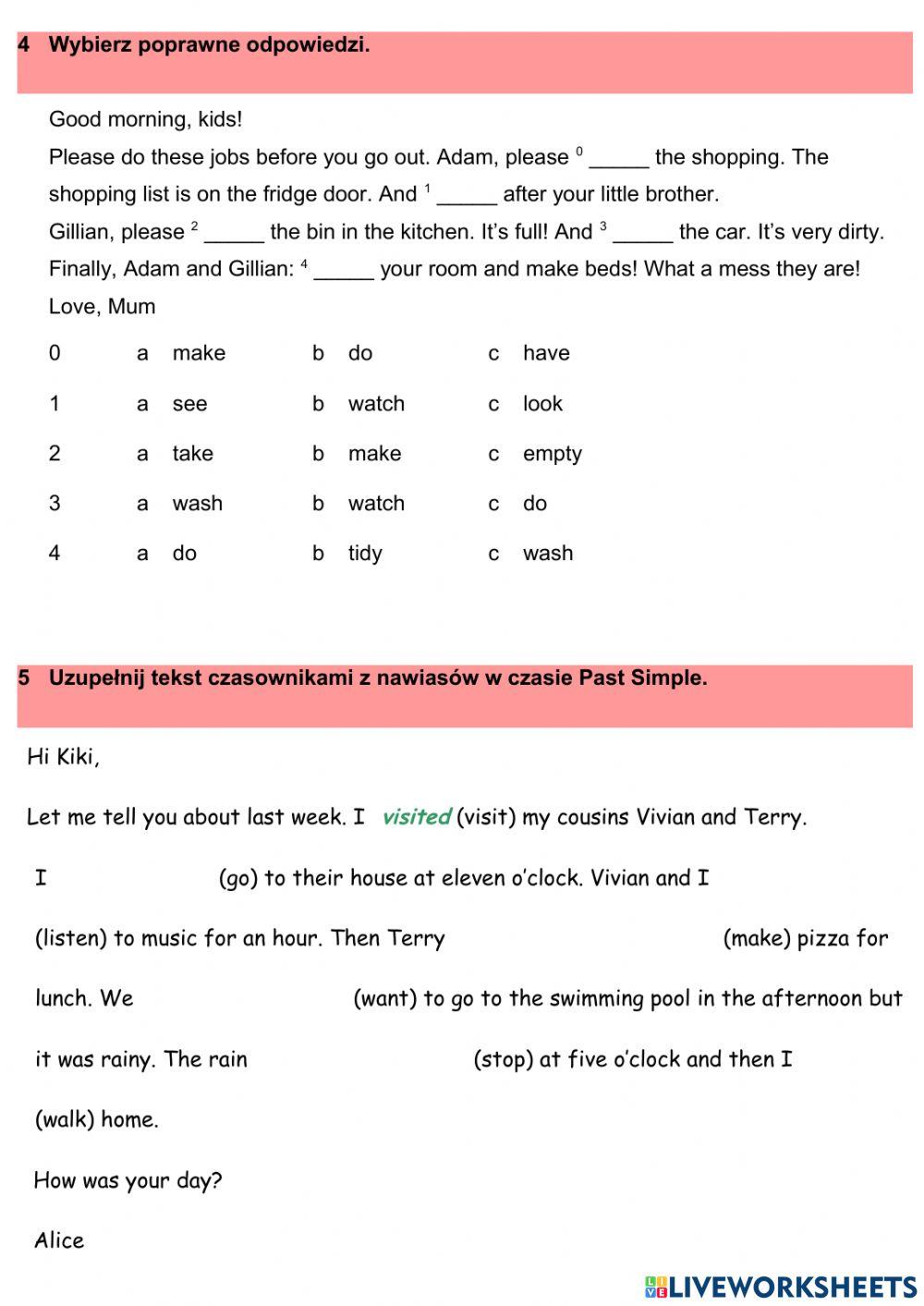 english class a1+ test 6 online exercise for | Live Worksheets