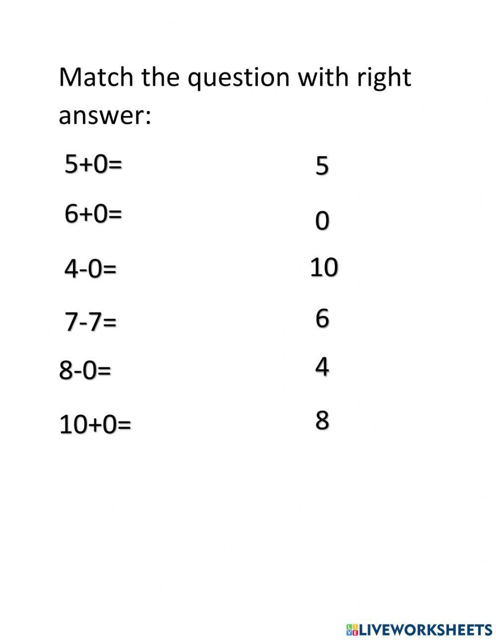 Add and subtract with zero