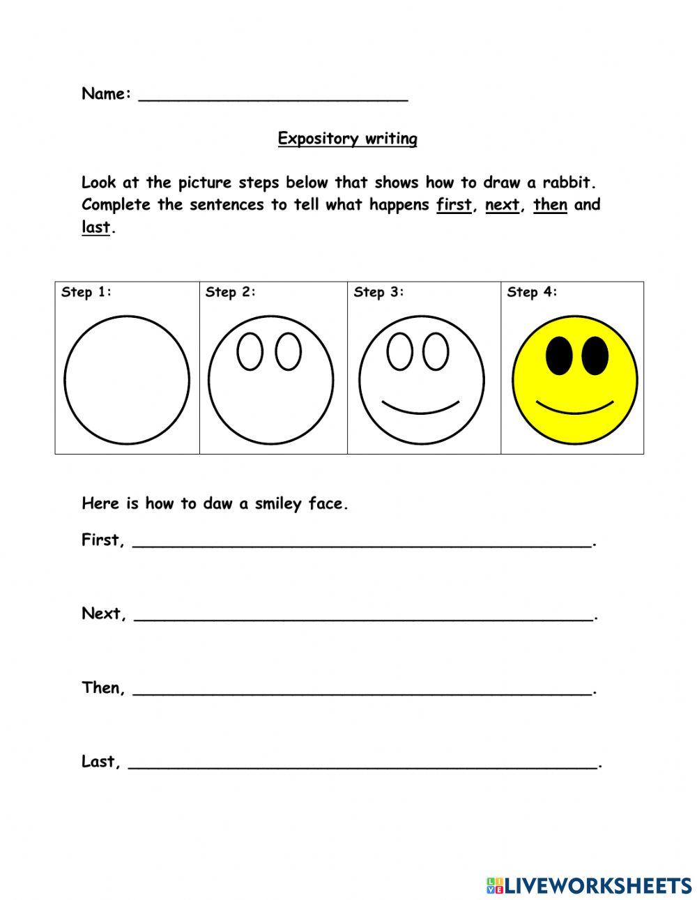 How to Draw a Smiley Face worksheet | Live Worksheets