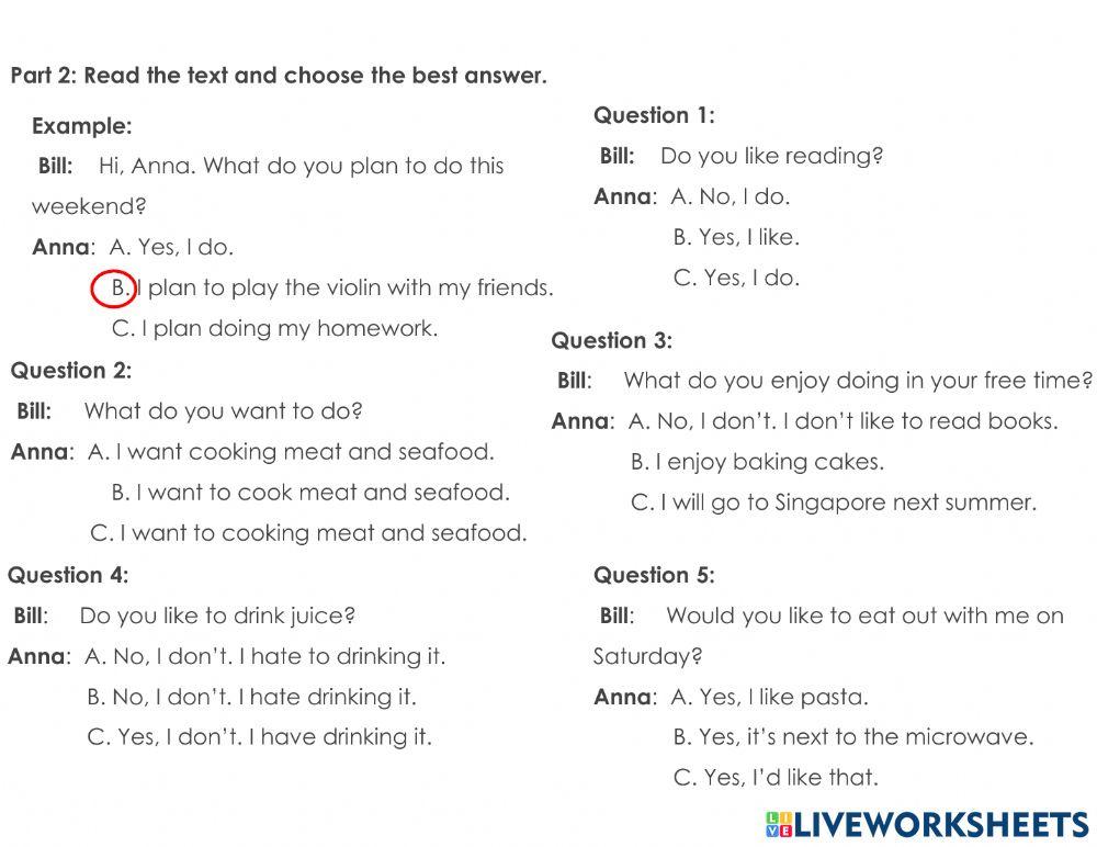 Food and Nutrition Reading and Writing