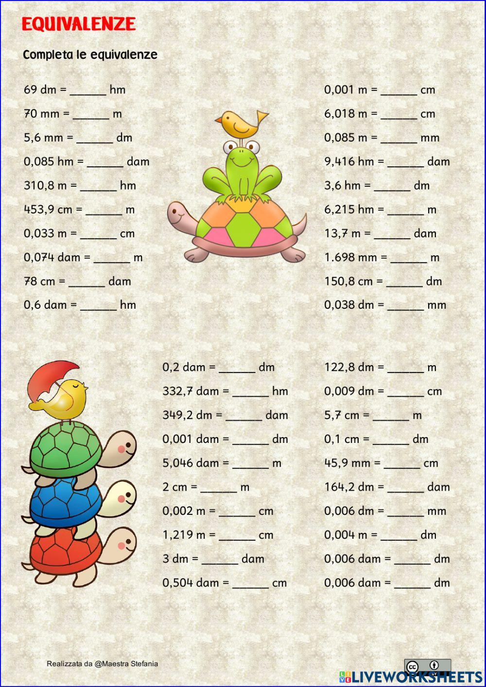 Equivalenze lunghezze 1