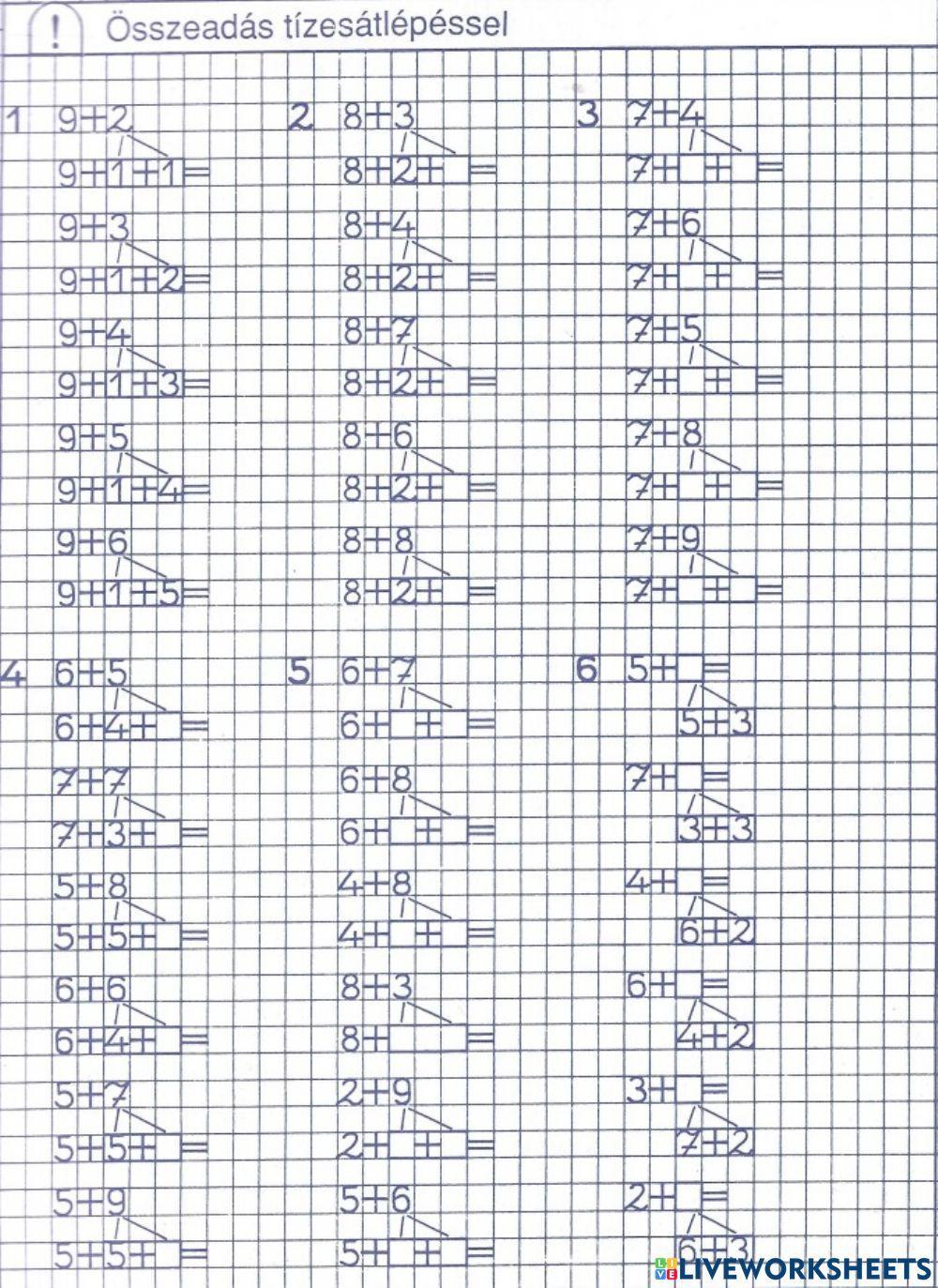 Összeadás tízesátlépéssel