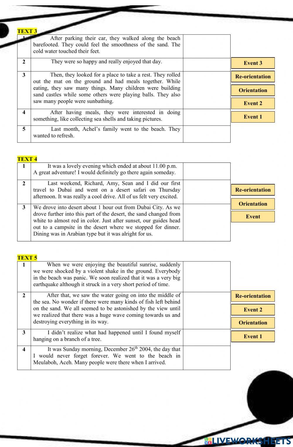 Meeting 12 - Recount text (Generic Structures)