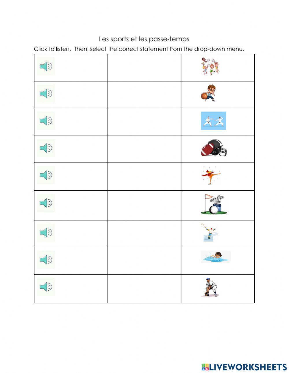 Ecoute: les sports