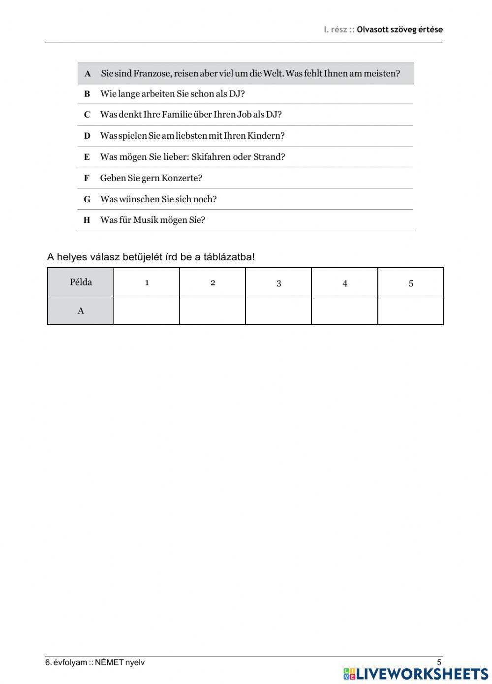 Olvasott szöveg értése