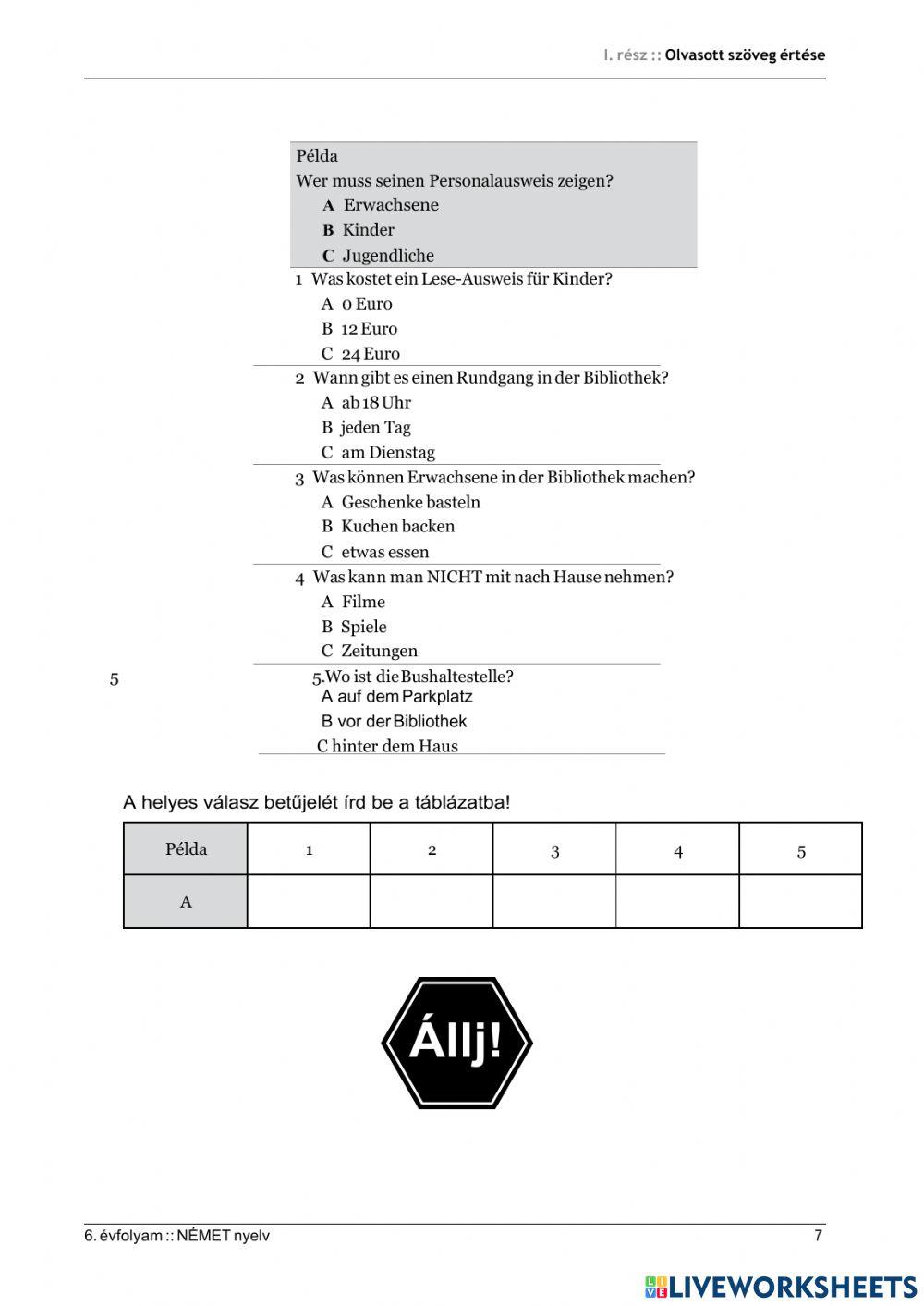 Olvasott szöveg értése