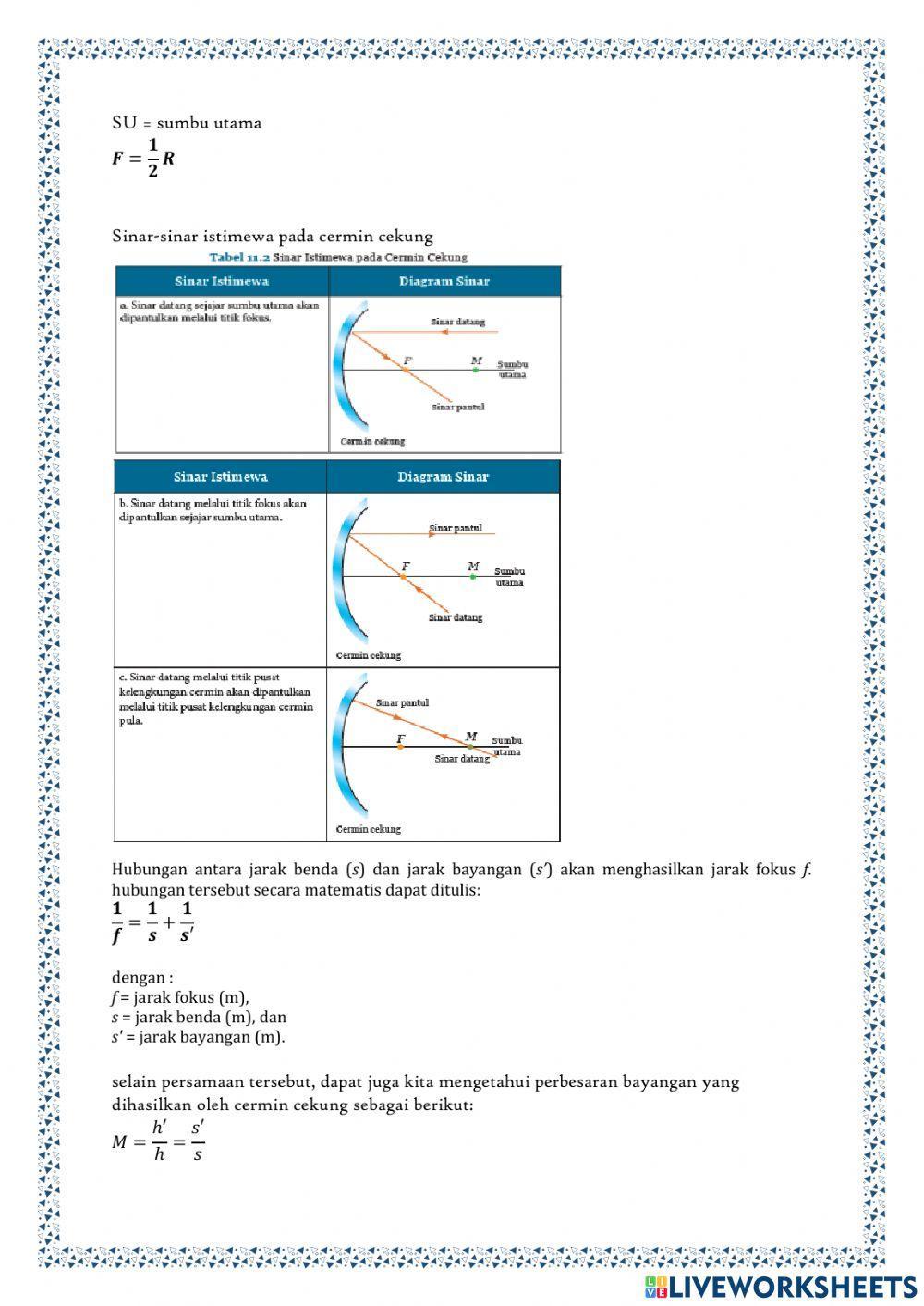 Cermin cekung dan cembung