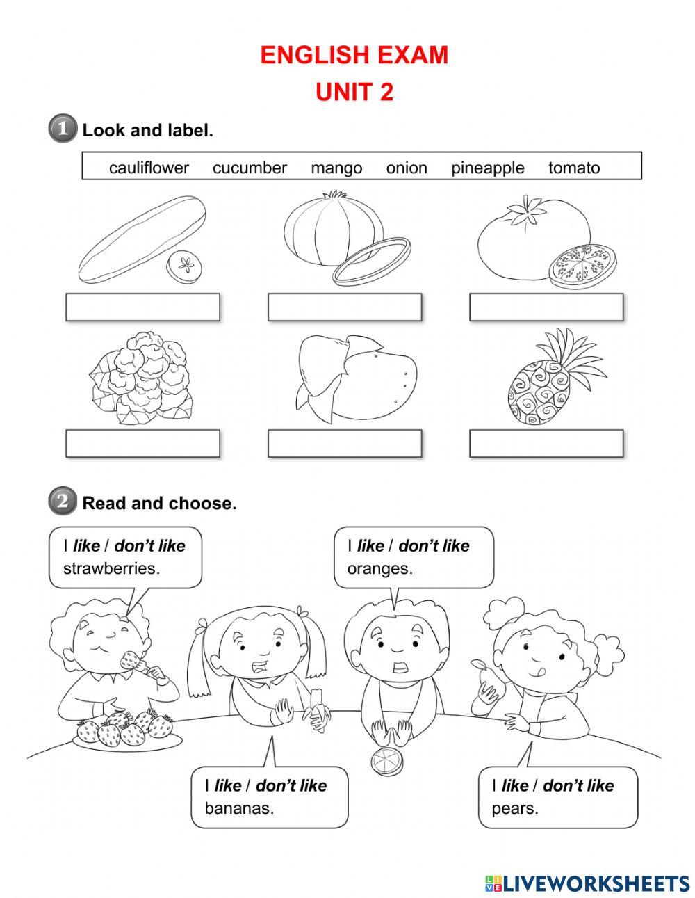 Skyrocket 2 - Unit 2 - Exam