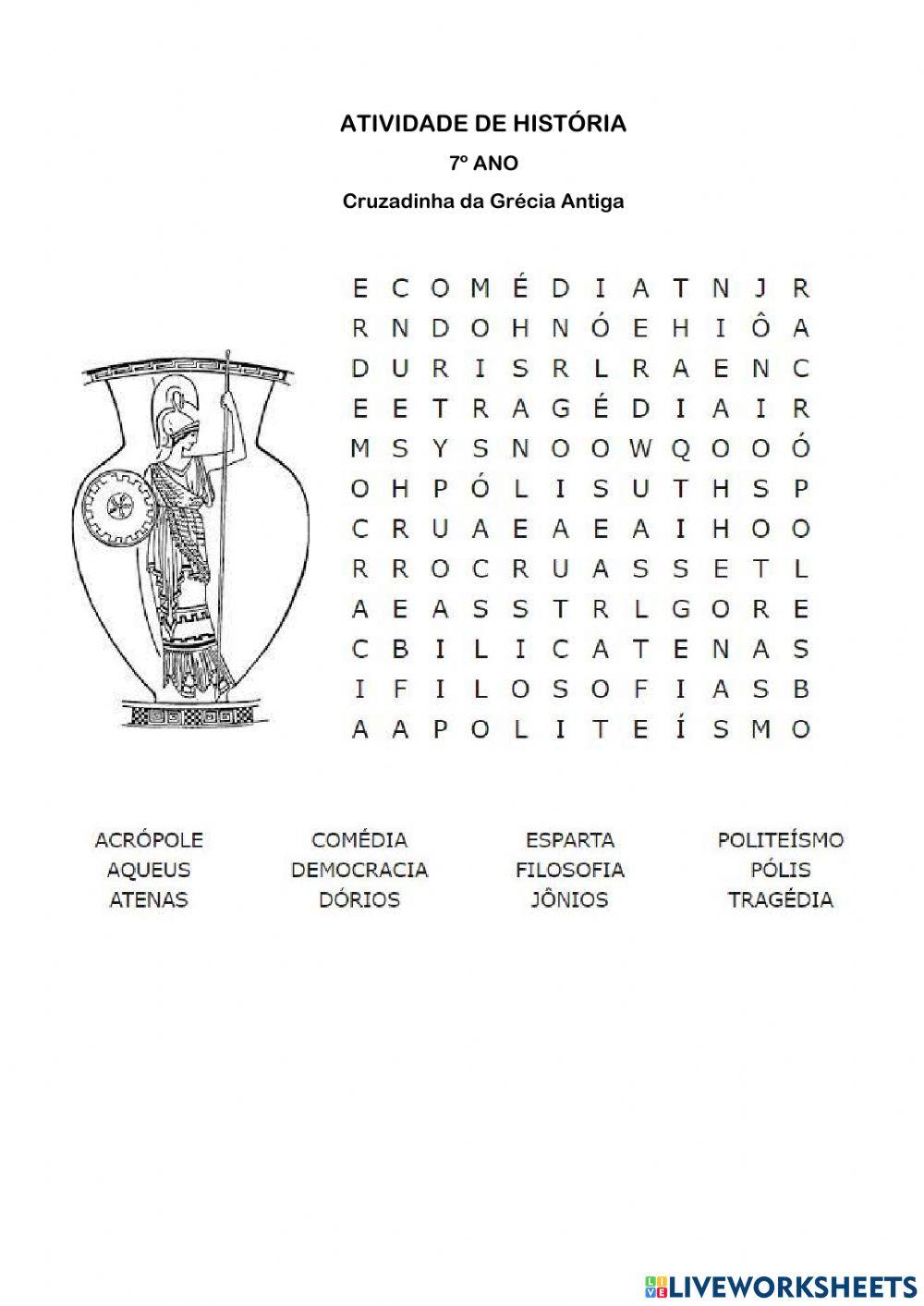6 SÉRIE - cap 10 - a grecia antiga - atividades complementares (1), PDF, Esparta